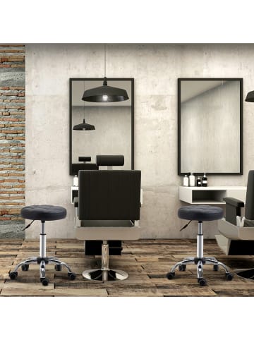 HOMCOM Salon Hocker in Schwarz 35,5L x 35,5B x 63H cm