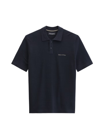 Marc O'Polo Strick-Poloshirt Travel Collection in Deep Night Blue