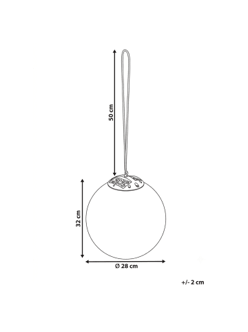 Beliani Pendelleuchten BOSLEY in Weiß - (W) 28 x (H) 82 x (L) 28 cm