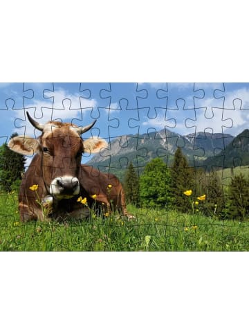 Gmeiner-Verlag Puzzle-Postkarte Allgäu, Motiv: Kuh auf Wiese