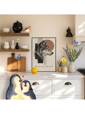 Mr. & Mrs. Panda Poster Wolf minimalistisch Design mit Spruch in Weiß