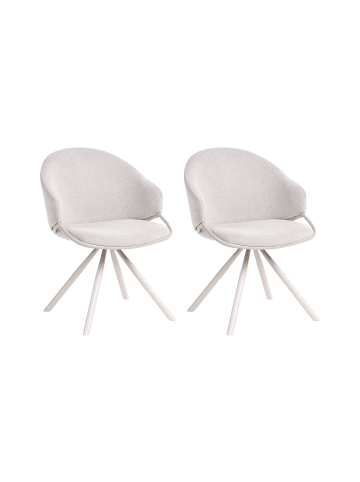 Beliani 2er-Set Esszimmerstuhl MYSTIC in Weiß/Beige