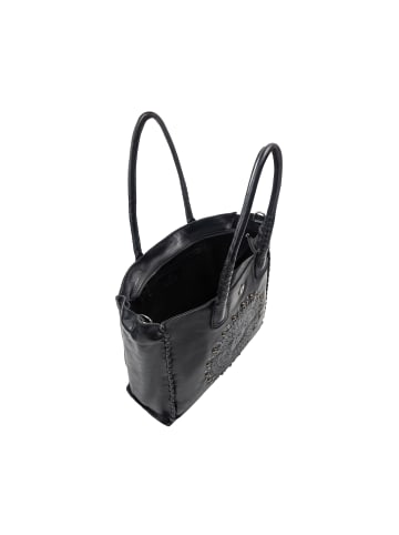 DreiMaster Vintage Leder Shopper in Schwarz