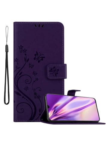 cadorabo Hülle für Samsung Galaxy A70 / A70s Blumen Design in FLORAL DUNKEL LILA