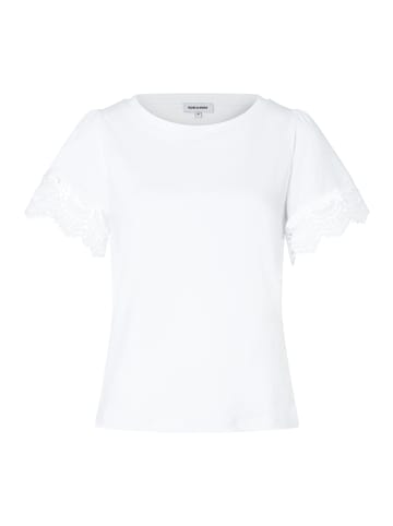 More & More verspieltes Kurzarmshirt, Spitzenärmel in white