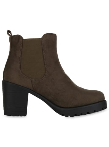 VAN HILL Chelsea Boots Luna in Olivgrün