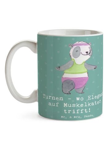 Mr. & Mrs. Panda Mug Turnen Eleganz mit Spruch in Meeresbrise