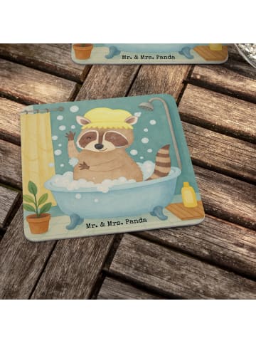 Mr. & Mrs. Panda Tischuntersetzer Waschbär Design ohne Spruch in Weiß