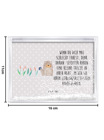Mr. & Mrs. Panda Kunststoffrahmen Otter Stein mit Spruch in Grau Pastell
