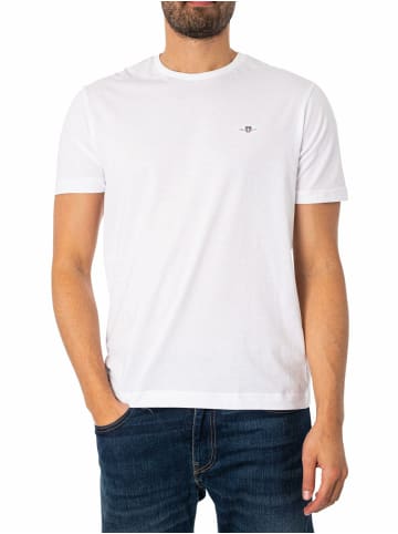 Gant Rundhals T-Shirt für Herren in weiß