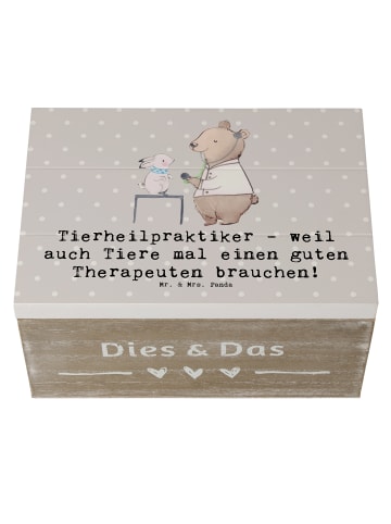 Mr. & Mrs. Panda Aufbewahrungsbox Tierheilpraktiker mit Spruch in Grau Pastell