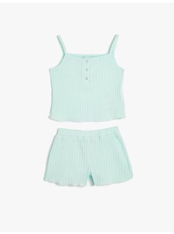 KOTON 2tlg. Outfit: T-Shirt/Short in Blau