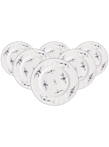 Villeroy & Boch 6er Set Speiseteller Vieux Luxembourg in Weiß-Blau ø 26 cm in weiß-blau