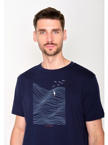 GreenBomb T-Shirt Nature Sea Vibes in Marineblau