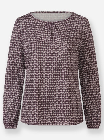 WITT WEIDEN Langarmshirt in burgund-anthrazit-bedruckt