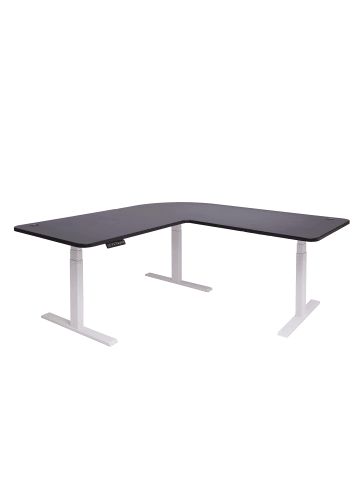 MCW Eck-Schreibtisch D40, Schwarz, weiß