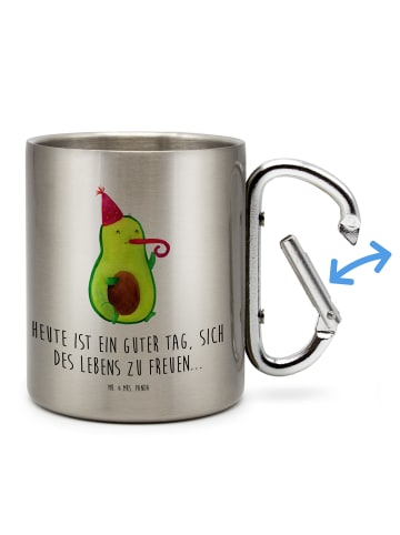 Mr. & Mrs. Panda Metallbecher Avocado Feier mit Spruch in Silber