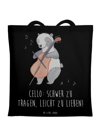 Mr. & Mrs. Panda Jutebeutel Zeichenllo Liebe mit Spruch in Schwarz