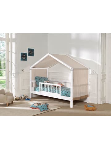 58 aufm Kessel HAUSBETT 90x200 Keeley Buche Weiß Holz Himmel Komfort Stabil