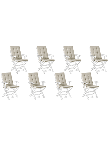 Beliani 8er-Set Auflagen MAUI PREMIUM in Beige