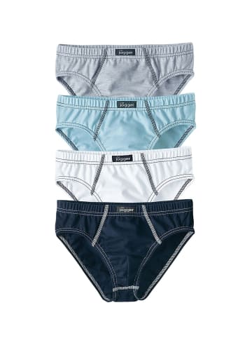 LE JOGGER Slip in grau-meliert, weiß, blau, marine