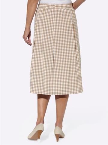 Sieh an! Falten-Rock in camel-weiß-kariert