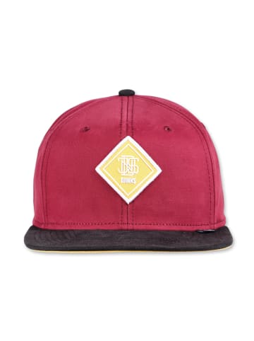 DJINNS Snapback Cap 6 Panel Snapback Cap Brushed Twill in Weinrot Schwarz