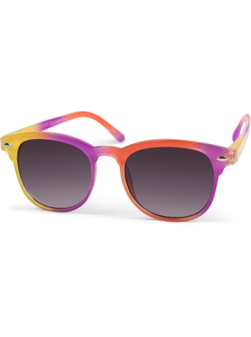 styleBREAKER Nerd Sonnenbrille in Gelb-Pink-Orange / Grau Verlauf