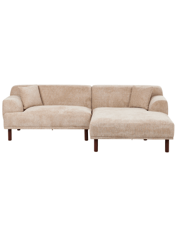 Beliani 3-tlg Ecksofa HOLT in Beige/Braun linksseitig