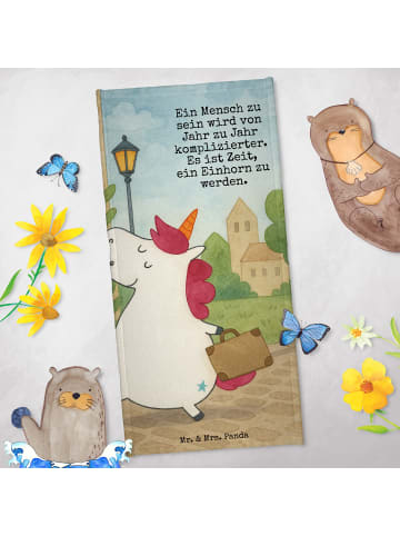 Mr. & Mrs. Panda Badetuch Einhorn Koffer Design mit Spruch in Weiß