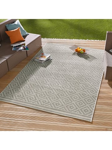 NORTHRUGS In- & Outdoor Teppich Raute grau/creme