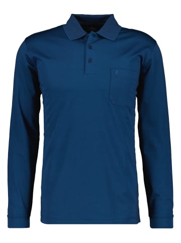 Ragman Poloshirt Langarm in Dunkelblau