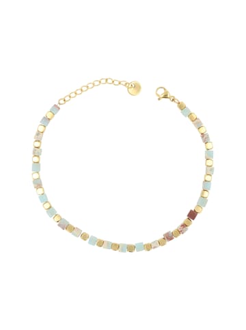 Adeliás Damen Armband aus Edelstahl mit Aventurin 18,5+3 cm in gold