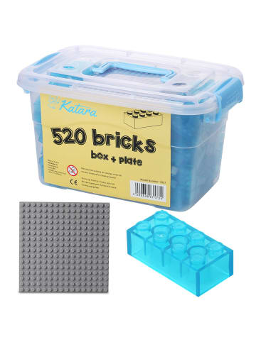 Katara 520 Steine Bausteine Platte Kompatibel LEGO®, Sluban, Papimax, Q-Bricks & mehr in transparent