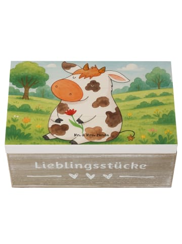 Mr. & Mrs. Panda Holzkiste Kuh Design ohne Spruch in Weiß