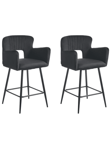 Beliani 2er-Set Barhocker SANILAC in Schwarz