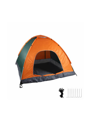 relaxdays Popup Strandzelt in Orange/ Grün - (B)200 x (H)135 x (T)200 cm