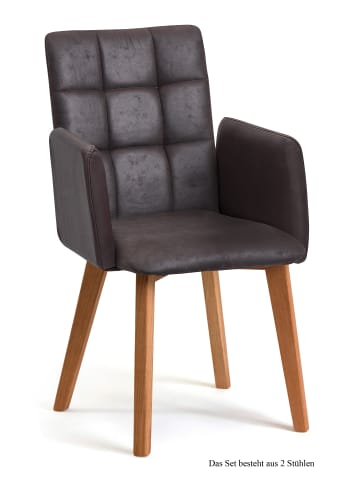 58 aufm Kessel ARMLEHNSTUHL (2er-Set) Dareia 52x91x60 Eiche geölt/Espresso