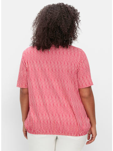 sheego Kurzarmshirt in magenta-gemustert