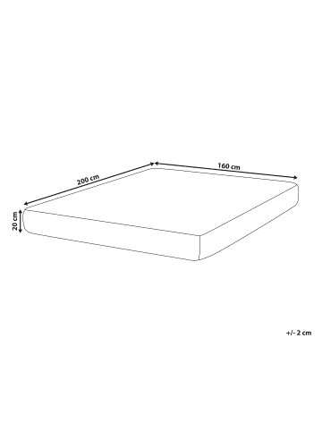 Beliani Matratze FLEX 7 PLUS in Weiß/Grau - (W) 160 x (H) 20 x (L) 200 cm H2/3 Mittel