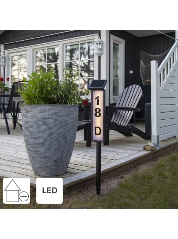 STAR Trading Solar Hausnummer ,Pathy mit LED Beleuchtung, Ziffern und Buchstaben,