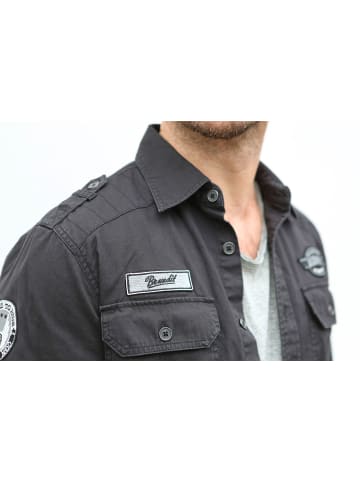 Brandit Hemd "Luis Vintage Shirt Long Sleeve" in Schwarz