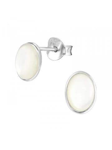 Alexander York Ohrringe, Ohrstecker MUSCHELPERLMUTT weiß in 925 Sterling Silber, 2-tlg.
