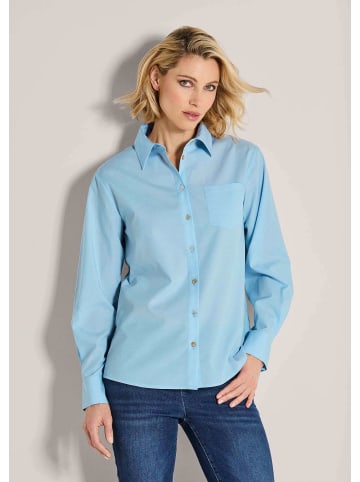 MADELEINE Elegante Langarmbluse mit Hemdkragen in bleu