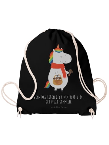 Mr. & Mrs. Panda Beutel Einhorn Pilz mit Spruch in Schwarz
