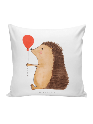 Mr. & Mrs. Panda Kissen 40x40 Igel Luftballon ohne Spruch in Weiß