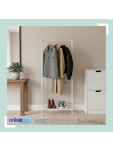 relaxdays Kleiderständer in Weiß - (B)60 x (H)151 x (T)34,5 cm