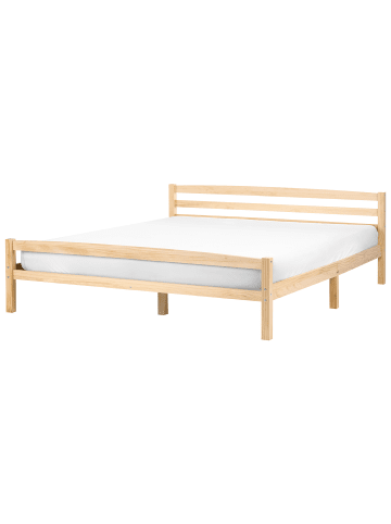 Beliani Doppelbett ECHALLON in Braun - (W) 187 x (H) 71 x (L) 208 cm