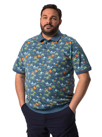 Men Plus Poloshirt in denimblau