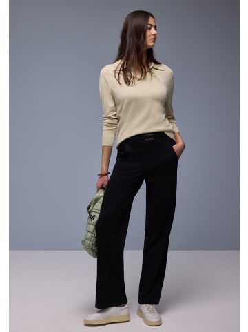 Street One Strickpullover mit Polokragen in Cotton Beige Mel.